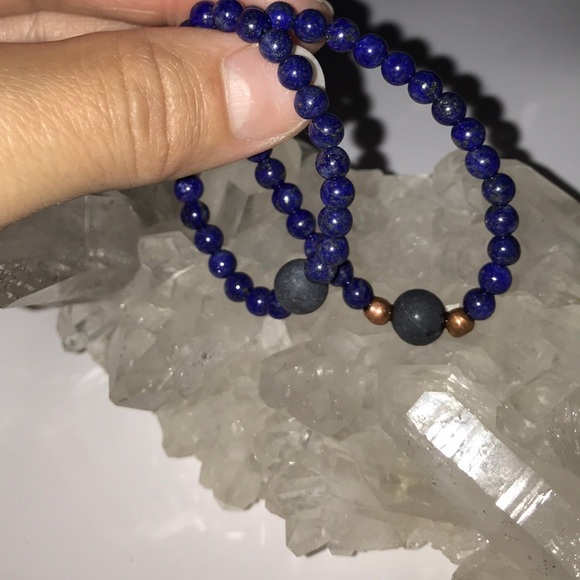 Child’s Lapis Lazuli Stretchy Crystal Bracelet - Picture 2 of 10